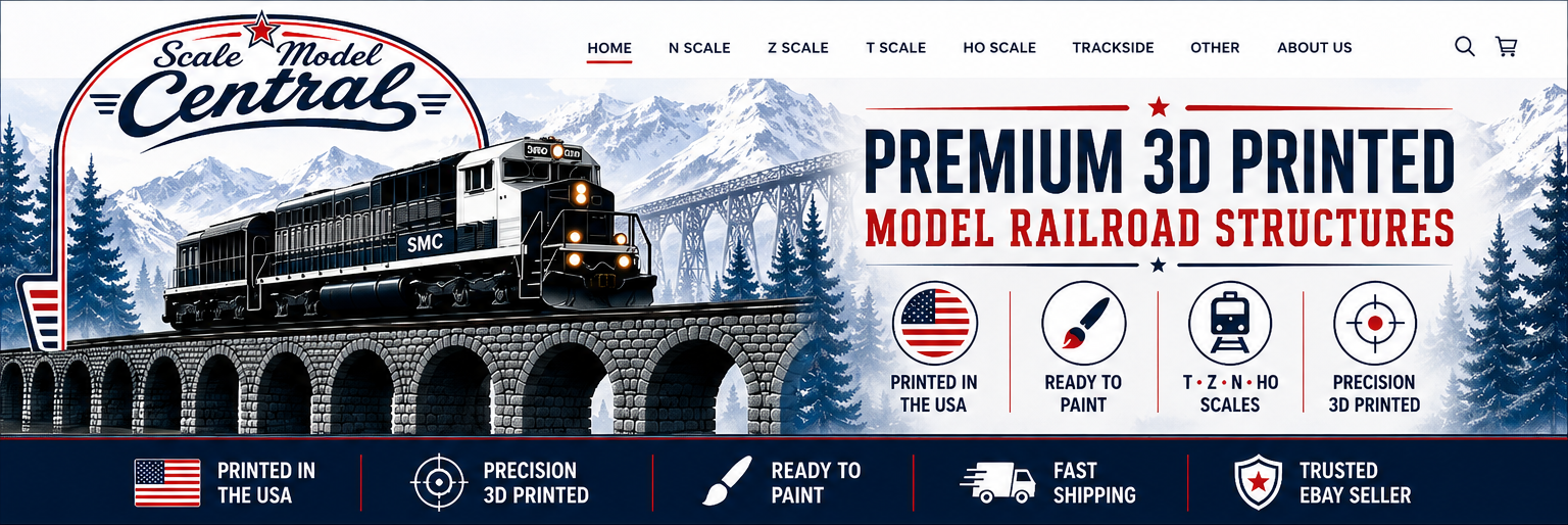 Scale Model Central premium 3D printed model railroad structures